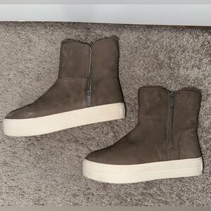 J Slides NYC Henley Waterproof Faux Fur Platform Bootie Boots